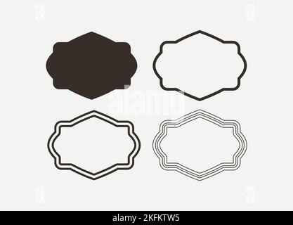 Wedding frame. Mailbox Monogram Basic Shape, Monogram Frame Empty frame label Vector Template. Stock Vector