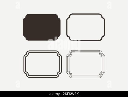 Wedding frame. Mailbox Monogram Basic Shape, Monogram Frame Empty frame label Vector Template. Stock Vector