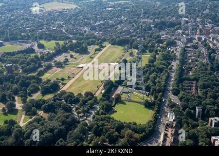 Site of The Crystal Palace, which was destroyed by fire in 1936, and the Crystal Palace Transmitting Station, Penge, Greater London Authority, 2021. Stock Photo