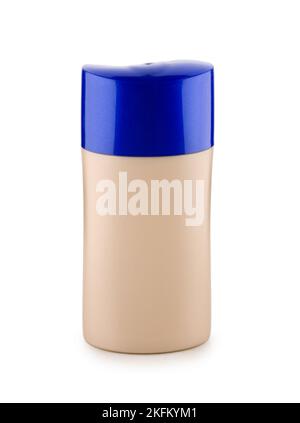 brown bottle with blue cover Stock Photo