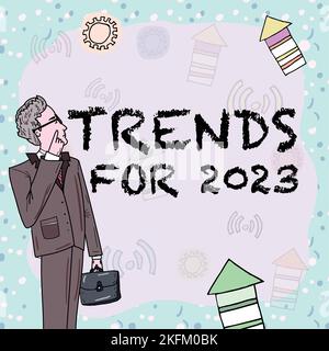 Writing displaying text Trends For 2023. Word Written on list of things that got popular very quickly in this year Stock Photo