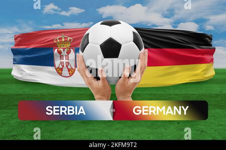 Serbia vs Germany national teams soccer football match competition