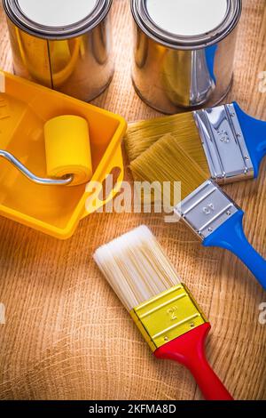 Painting Tools. Paint Brushes And Roller Stock Photo - Alamy