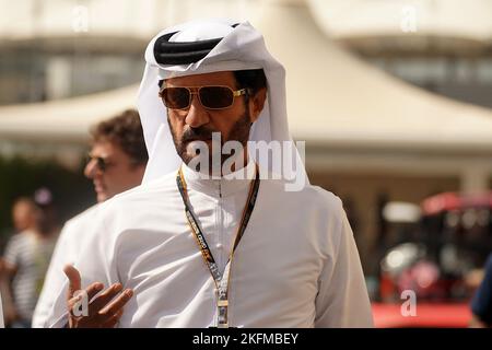 Abu Dhabi, United Arab Emirates. 19th Nov, 2022. Motorsport: Formula One World Championship, Abu Dhabi Grand Prix, Mohammed ben Sulayem, President of the Fia International Automobile Federation, in the paddock. Credit: Hasan Bratic/dpa/Alamy Live News Stock Photo