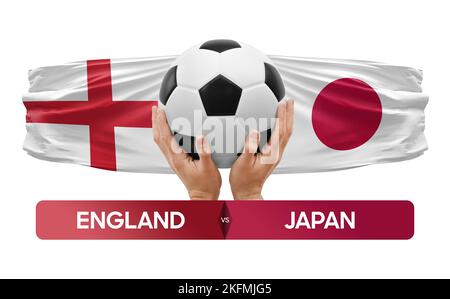 England vs Japan national teams soccer football match competition concept. Stock Photo