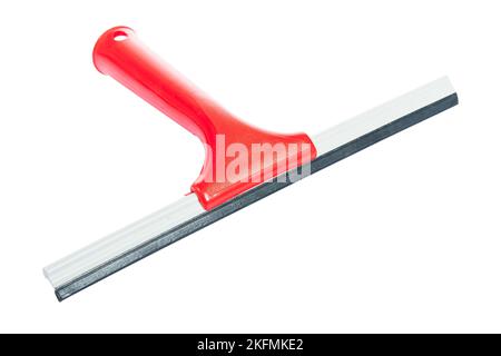 window squeegee with red handle isolated on white background Stock Photo