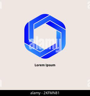 Hexagon logo, hexagonal icon for business. Design element, production concept, technological symbol Stock Vector