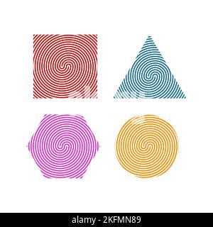 Set fingerprint icons, protection and protection symbol. Fingerprint lines, logo security Stock Vector
