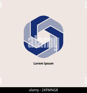 Hexagon logo, hexagonal icon for business. Design element, production concept, technological symbol Stock Vector