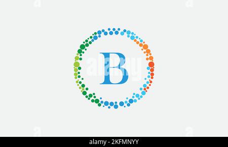 Dot circle logo and dot circle nutrition monogram vector design with dot circle symbol vector Stock Vector