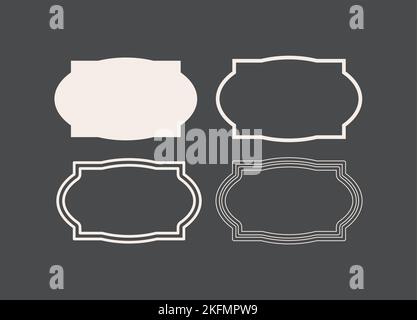 Wedding frame. Mailbox Monogram Basic Shape, Monogram Frame Empty frame label Vector Template. Stock Vector