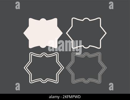 Wedding frame. Mailbox Monogram Basic Shape, Monogram Frame Empty frame label Vector Template. Stock Vector