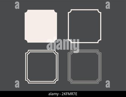 Wedding frame. Mailbox Monogram Basic Shape, Monogram Frame Empty frame label Vector Template. Stock Vector