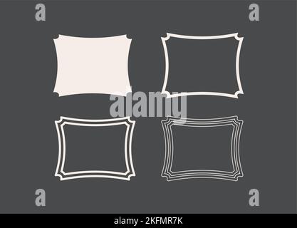 Wedding frame. Mailbox Monogram Basic Shape, Monogram Frame Empty frame label Vector Template. Stock Vector