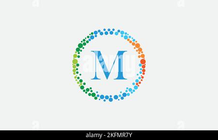 Dot circle logo and dot circle nutrition monogram vector design with dot circle symbol vector Stock Vector