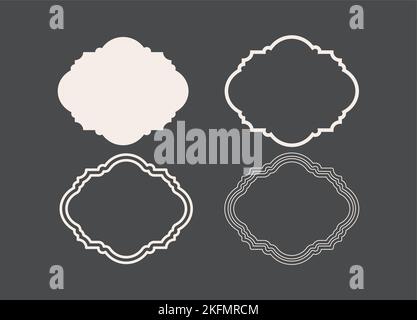 Wedding frame. Mailbox Monogram Basic Shape, Monogram Frame Empty frame label Vector Template. Stock Vector