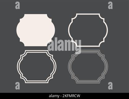 Wedding frame. Mailbox Monogram Basic Shape, Monogram Frame Empty frame label Vector Template. Stock Vector