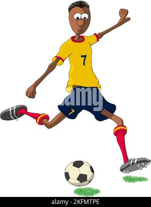 Ecuador soccer player kicking a ball Stock Vector
