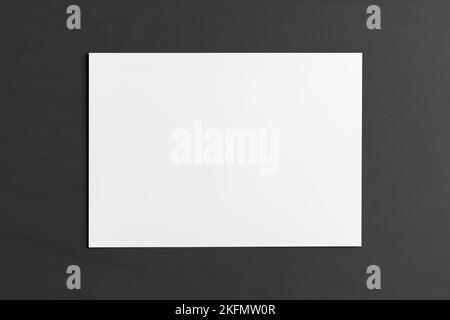 Blank sheet of paper mock up on the black background Stock Photo