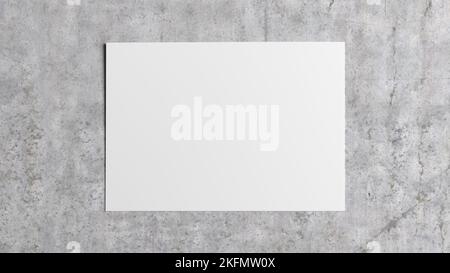 Blank sheet of paper mock up on the concrete background Stock Photo