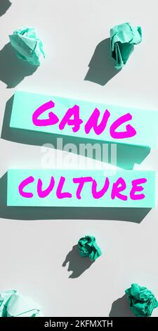 Text caption presenting Gang Culture. Internet Concept particular organization of criminals or group of gangsters that follow ones habits Stock Photo