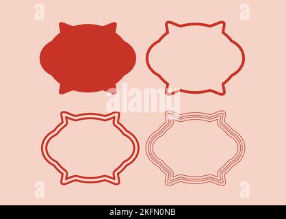 Wedding frame. Mailbox Monogram Basic Shape, Monogram Frame Empty frame label Vector Template. Stock Vector