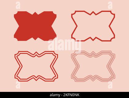 Wedding frame. Mailbox Monogram Basic Shape, Monogram Frame Empty frame label Vector Template. Stock Vector