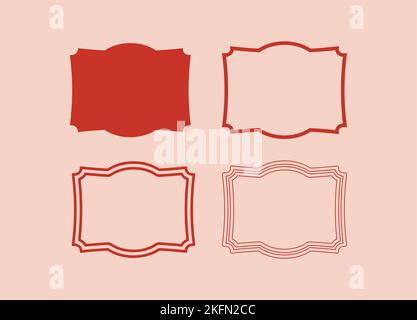 Wedding frame. Mailbox Monogram Basic Shape, Monogram Frame Empty frame label Vector Template. Stock Vector