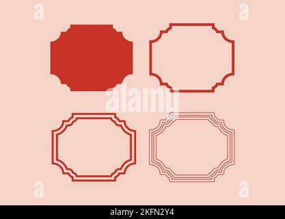Wedding frame. Mailbox Monogram Basic Shape, Monogram Frame Empty frame label Vector Template. Stock Vector