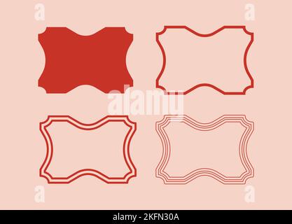 Wedding frame. Mailbox Monogram Basic Shape, Monogram Frame Empty frame label Vector Template. Stock Vector