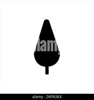 Tree icon. Isolated black color trees in lineart style set, forest, park and garden tree flat sign. Abstract Landscape Elements. Stock Vector