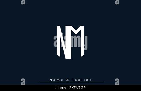 Alphabet letters Initials Monogram logo NM , MN Stock Vector