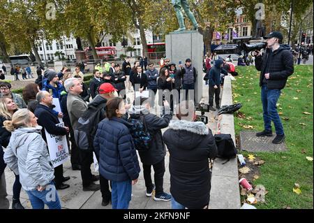 Parliament Square, London, UK. 19 November 2022: Protestors demand Justice for Lola and Emily killed by illegal immigrants, London, UK. Credit: See Li/Picture Capital/Alamy Live News Stock Photo