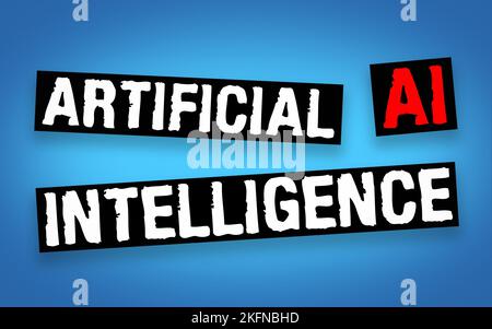 Artificial Intelligence - intelligence demonstrated by machines Stock Photo