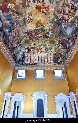 Rome Lazio Italy. The Galleria Nazionale d'Arte Antica or National Gallery of Ancient Art, an art museum in Palazzo Barberini. Frescoed ceiling vault Stock Photo