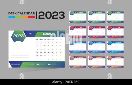 2023 desktop vector calendar design Stock Vector