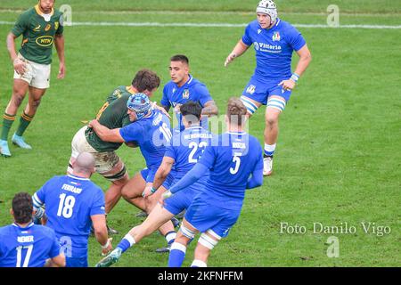 during the ANS - Autumn Nations Series Italy, rugby match between Italy and  South Africa on 19 November 2022 at Luigi Ferrarsi Stadium in Genova,  Italy. Photo Nderim Kaceli - SuperStock