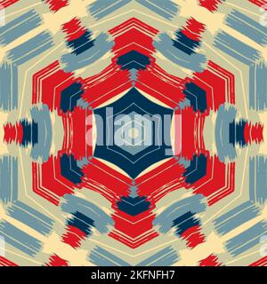 The editable red and blue hexagonal shapes create a beautiful pattern Stock Vector