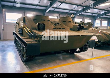 Czechoslovak tracked armored personnel carrier OT-62 TOPAS in the museum of armored vehicles Stock Photo