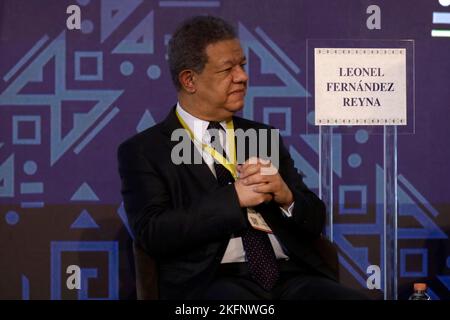 Mexico City, Mexico. 18th Nov, 2022. November 18, 2022, Mexico City, Mexico: Former President of the Dominican Republic, Leonel Fernández Reyna during the press conference of the XXVII plenary meeting of the Circle Foundation of Montevideo at the Soumaya Museum in Mexico City on November 18, 2022 in Mexico City, Mexico Photo by Luis Barron /Eyepix Group Credit: Sipa USA/Alamy Live News Stock Photo