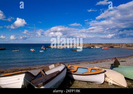 Fishing and Sailing Boats at Greystones Harbour, County Wicklow, Ireland Stock Photo