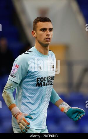 Birkenhead, UK. 19th Nov, 2022. Nik Tzanev #1 of AFC Wimbledon during the Sky Bet League 2 match Tranmere Rovers vs AFC Wimbledon at Prenton Park, Birkenhead, United Kingdom, 19th November 2022 (Photo by Phil Bryan/News Images) in Birkenhead, United Kingdom on 11/19/2022. (Photo by Phil Bryan/News Images/Sipa USA) Credit: Sipa USA/Alamy Live News Stock Photo