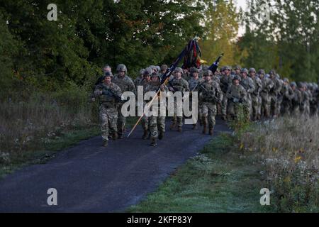 Today the 10th Mountain Division honored the Soldiers from Task Force 2-14 by participating in the Mogadishu Mile. The original mile was a route taken by Soldiers from a Blackhawk helicopter crash site to a rally point held by the 10th MTN DIV on National Street during the Battle of Mogadishu on October 4, 1993. Stock Photo