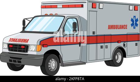 Vector illustration of Ambulance cartoon Stock Vector