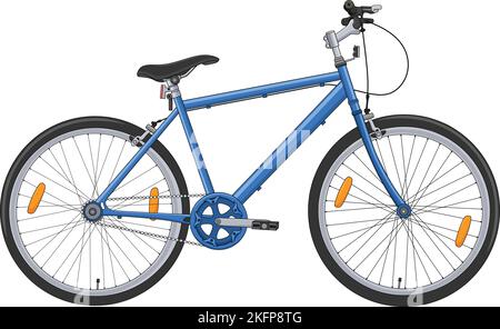 Vector illustration of blue Bicycle cartoon Stock Vector