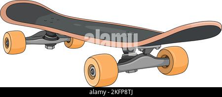 Vector illustration of grey skateboard cartoon Stock Vector