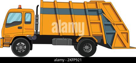 Recycling truck cartoon vector illustration Stock Vector