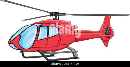 Red Helicopter cartoon vector illustration Stock Vector