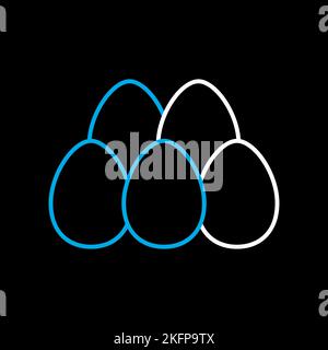 Chicken eggs isolated on dark background icon. Farm animal sign. Graph symbol for your web site design, logo, app, UI. Vector illustration Stock Vector
