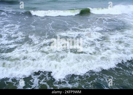 Rolling waves during storm in Baltic Sea Stock Photo